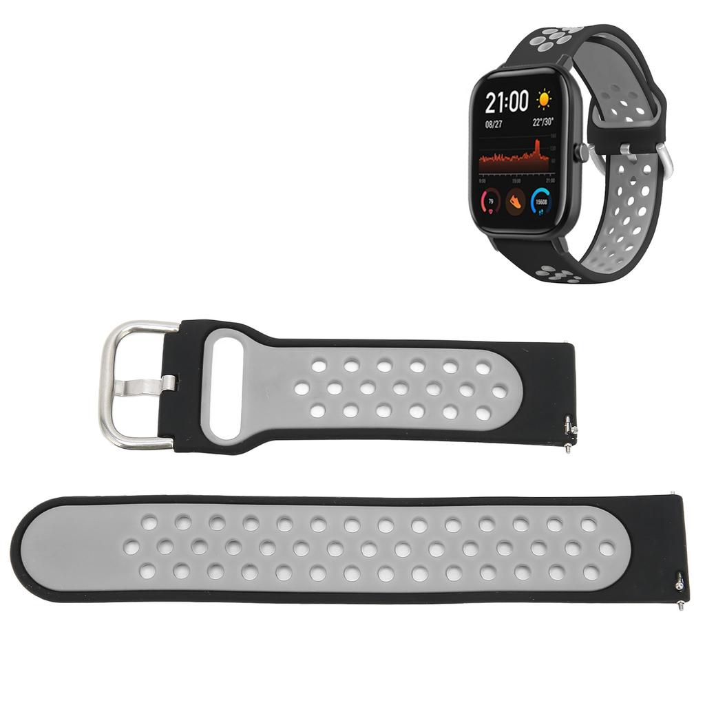20mm Soft Silicone Watch Band Strap Wristband Replacement with Holes for GTS 3