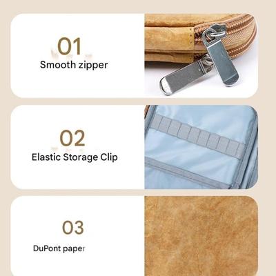 Multipurpose Crochet Hook Organiser Pouches with Zippered Pocket and Elastic Slots Portable Knitting Needle Storage Case
