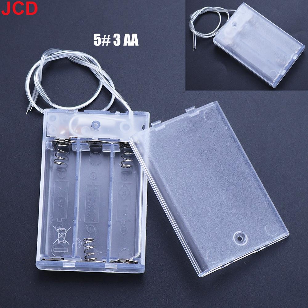 JCD 1piece Plastic Transparent 1/2/3/4AA And 2/3AAA Size Power Battery Storage Box Bracket With Lead Battery Socket No. 5 And 7