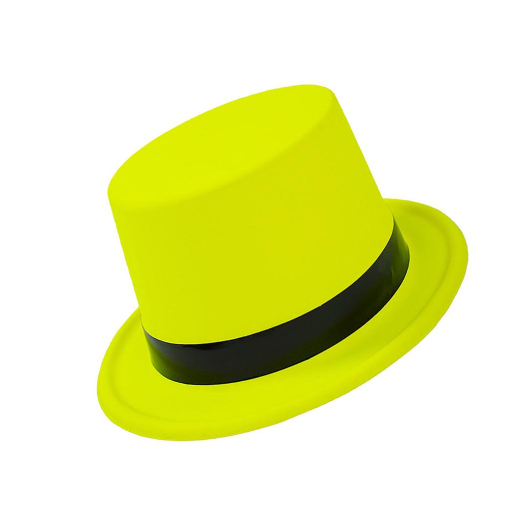Popular Top Hat with Bright Fluorescent Color for Holiday Fashion Masquerades Party Jazzy Hat Stage Performers Party Hat