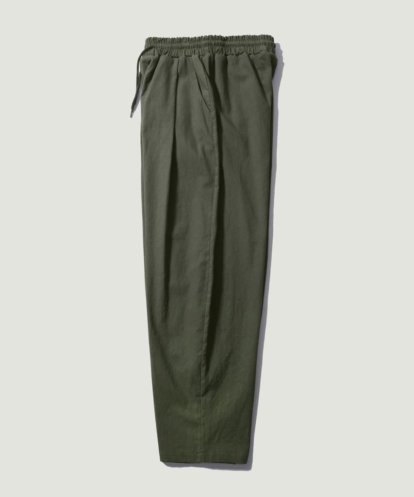 EASE Linen Elastic Waist Pants [Oversized Fit]_Khaki_Unisex