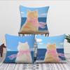Cartoon Pink Scarf Kitten Cute cushion cover Pillow Cover Decoration Room Home Sofa living Office Car Nordic Simplicity