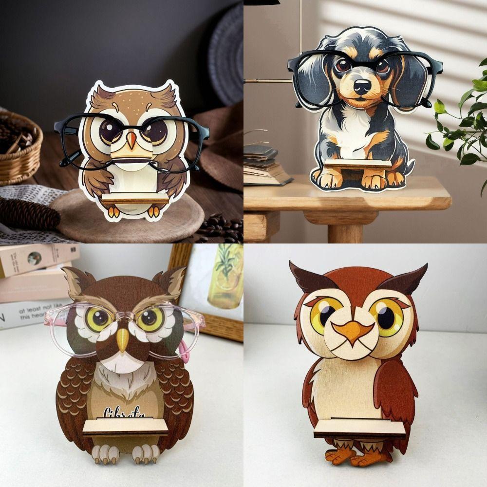 Animal Glasses Storage Rack Wooden Spectacle Display Rack Eyeglasses Holder Stand  Desk Decor