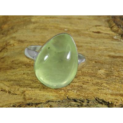Natural Prehnite 925 Solid Sterling Silver Ring Size US-7.5 PG-101