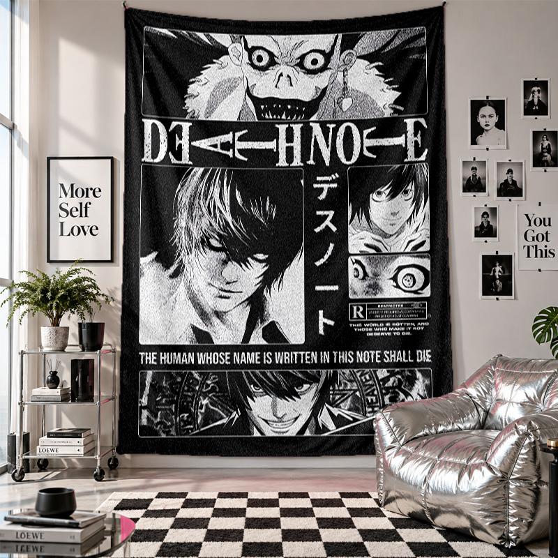 Wall TapestryDeath Note Art Hanging Cloth Decorative Background Cover for Room Decoration