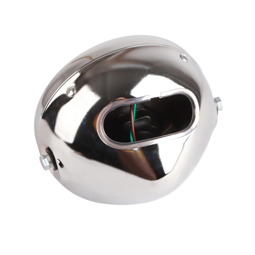 Retro Yellow Lens Motorcycle Round Modified Front Headlight Fits for CG125 GN125 (Electroplate)