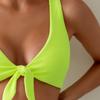Women Sexy Solid Color Split Ribbed Bikini Swimsuit For Ladies
