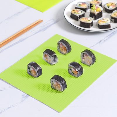 Diy Silicone Sushi Roller Mats Washable Reusable Sushi Roll Mold Mat Diy Food Rolling Rice Rolling Maker Cake Roll Pad