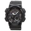 Casio AEQ-110W-1BV Men's World Time Analog-Digi Quartz Watch with Black Inverted LCD, Black, Overseas Model [Parallel Import]