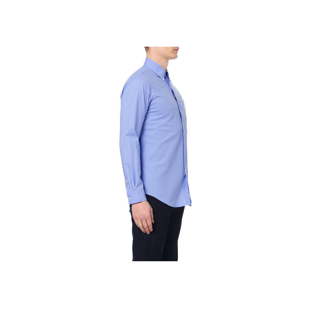 Polo Ralph Lauren Solid Color Animal Embroidery Polo Collar Single-Breasted Long Sleeve Shirt Men shirts Blue 710869079-001