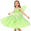 Mädchen Kostüm Glöckchen Cosplay Outfit Polyester für Karneval Halloween Ostern Weihnachten Kindertag Valentinstag 140cm 9-10 Jahre Grün