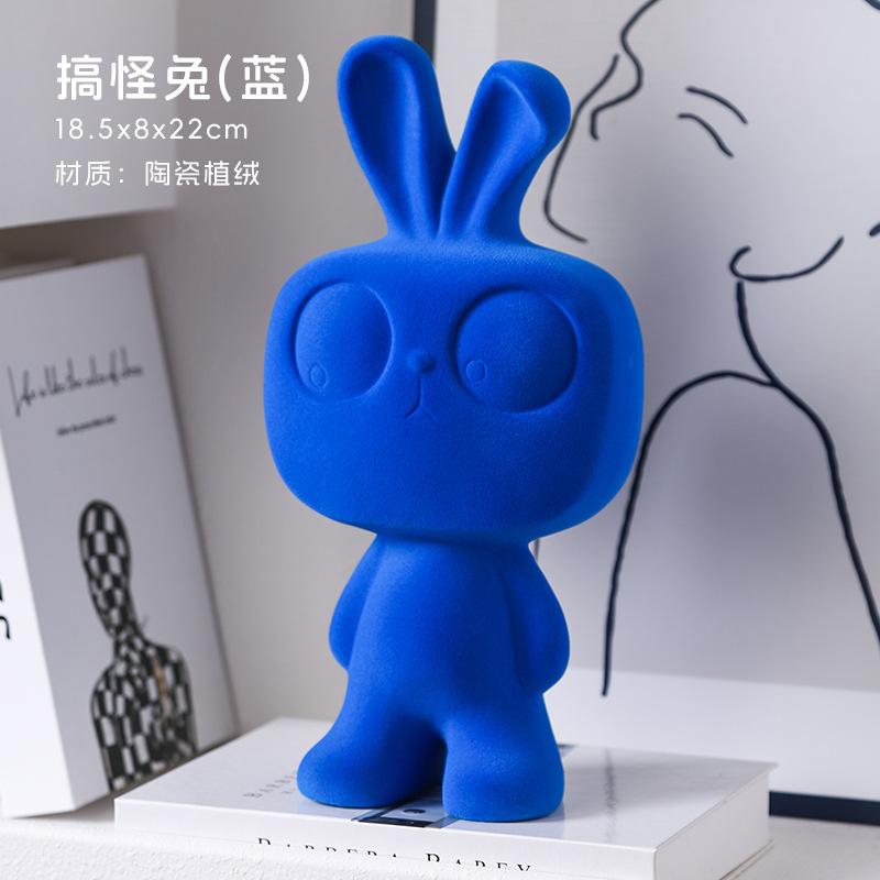 Creative Ceramic Ornaments Cartoon Rabbit Statue Angry Bears Figurine Abstract Feet Sculpture Stylish Home Décor Desk Decoration