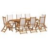 Vidaxl 7-Cz. Garden Furniture Set, Solid Acacia Wood and Textilene
