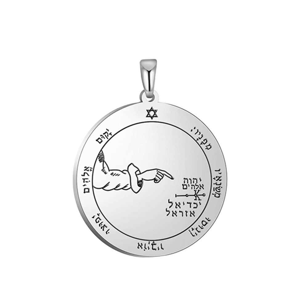 Dawapara Zegel van Salomo Hanger voor Ketting Roestvrij Staal Vintage Amulet Bovennatuurlijke Sieraden