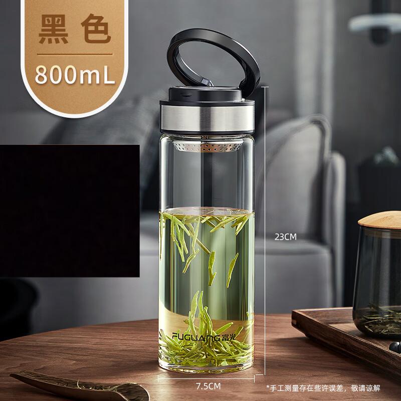 Fuguang Portable Glass Water Bottle 800ml