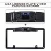 License Plate Frame Monitor Parking Sensor Radars Rearview Backup Camera 3 in 1