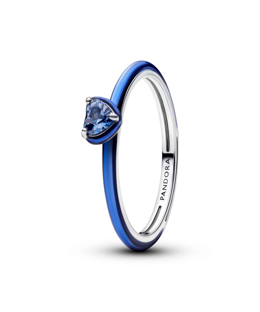 Pandora Mi Blue Chakra Heart Ring _193088C03