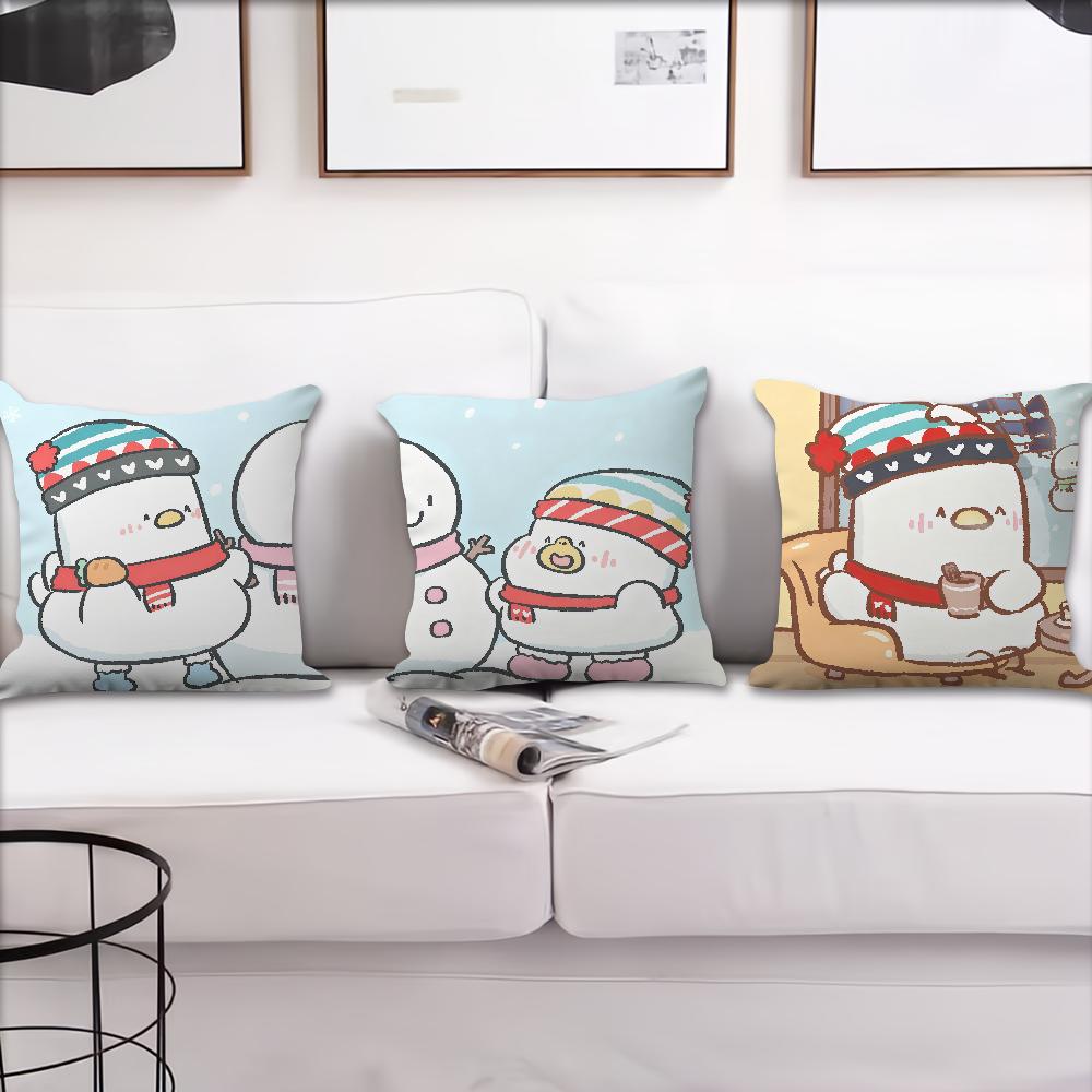 Cartoon Winter Cute Chicken and Duck Cushion Cover Pillow Cover Decoration Room Home Sofa Living Office Car Nordic Simplicity
