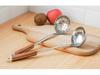 2022 New Wooden Handle Stainless Steel Hot Pot and Slotted Soup Ladle with Laser Logo