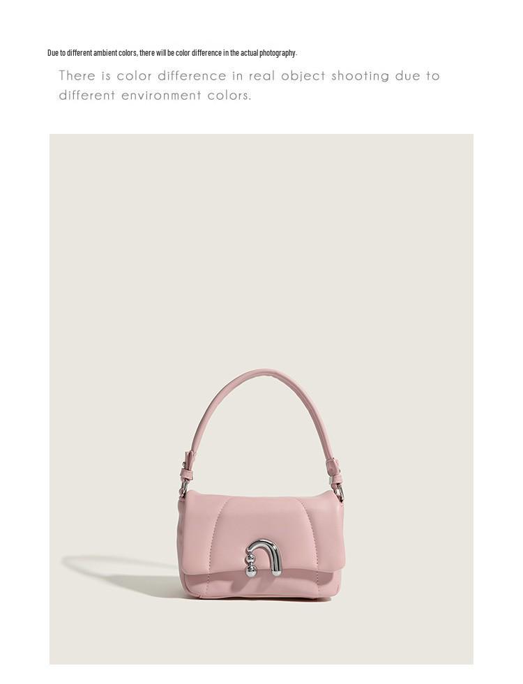 2025 High-End Diamond Pattern Underarm Bag: Zhao Lusi Style Niche Shoulder Handbag with Flower Roll Design