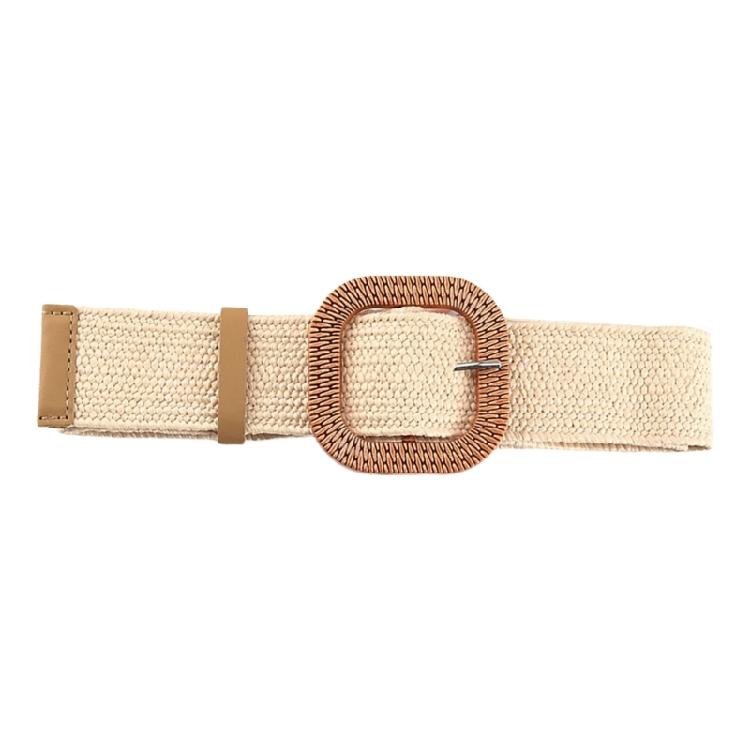 Aesthetic Buckle Belt for Women Crochet Wide Belt Simple Bohemian Waistband for Dresses Eye Catching Waist Accessories