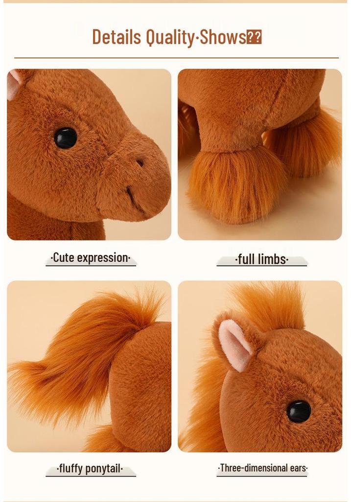 Adorable Galloping Horse Plush Doll - Children's Cloth Toy & Birthday Gift
