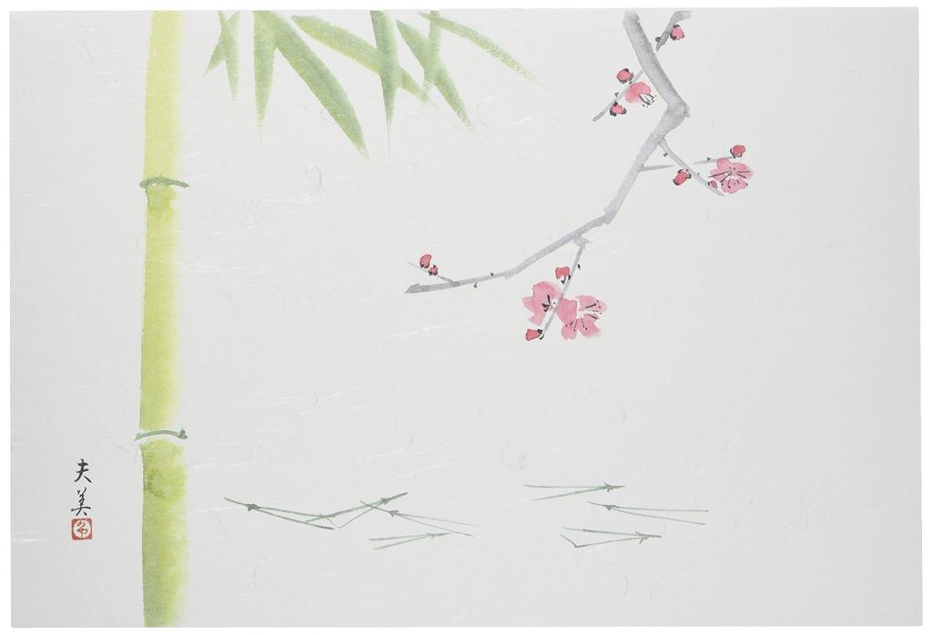 Shikishi Manju and Plum (100 sheets) Pine, Bamboo, M33-100