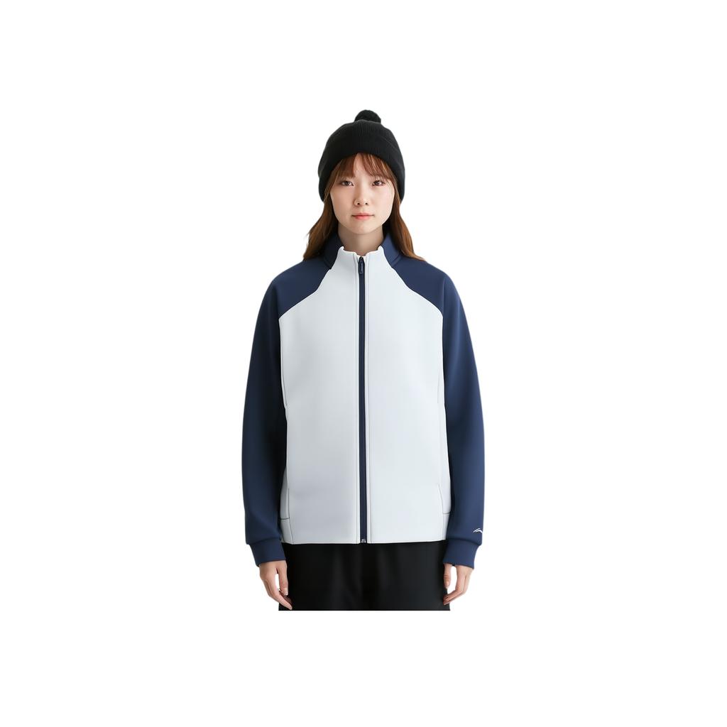 Li-Ning Group Purchase Series Stand Collar Zipper Color Block Comfortable Versatile Casual Simple Sports Hoodie Women Hoodie AWDVA84-1
