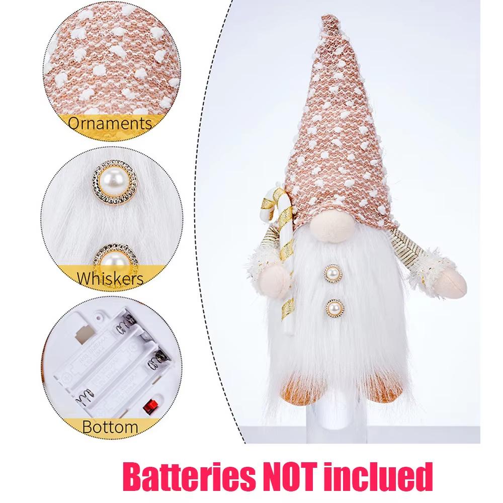 Christmas Decorations 30CM Glowing Gnome Knitted Doll with Led Night Light for Home Xmas Decor Cute Holiday Ornament,Gifts