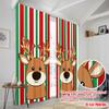 2 Stück, 2D-Flachdruck Vorhänge Niedliches Rentier Weihnachten Festlich (2) Vielseitiger Stoff (ohne Stange) Art Deco Festlich Perfekt für