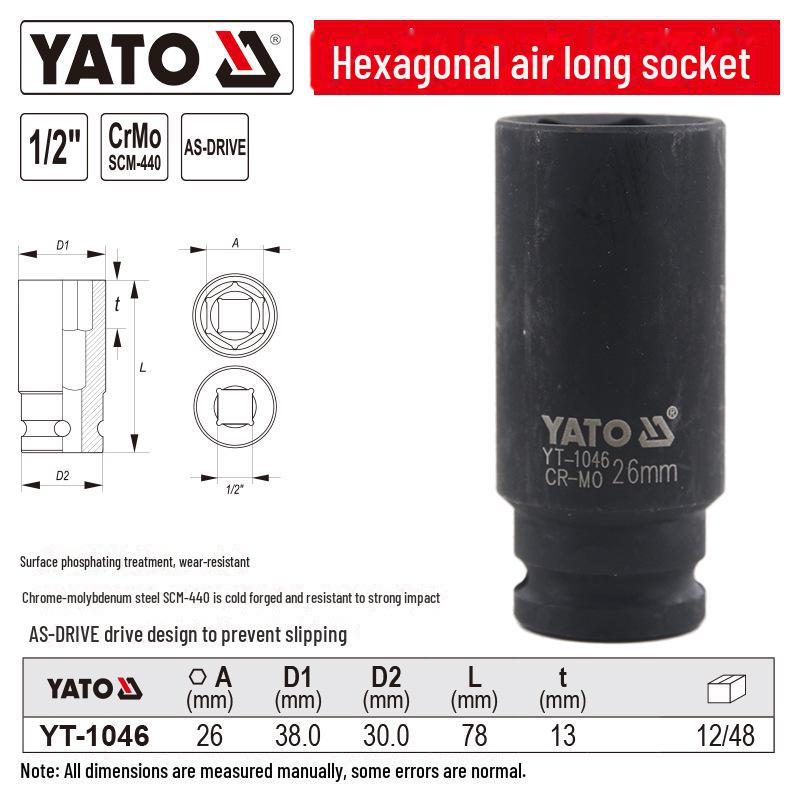 YATO Air Cannon 1/2'' Pneumatic Hex Socket Wrench