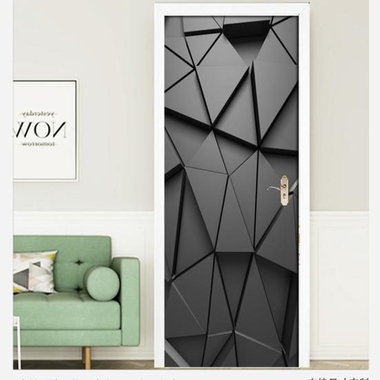 3D Geometric Waterproof PVC Door Wall Sticker Home Living Room Art Decor Decal