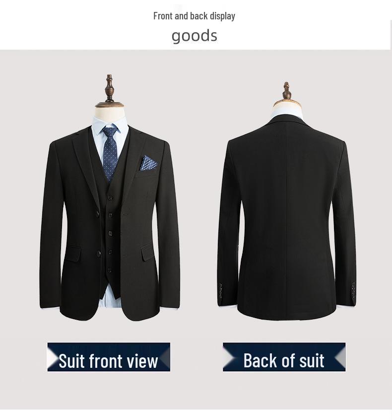 Groom's Slim Fit Dark Gray Wedding Suit Set for Best Man