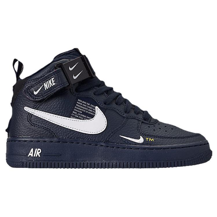 Nike Air Force 1 Mid Obsidian Tour Yellow White GS AV3803-400