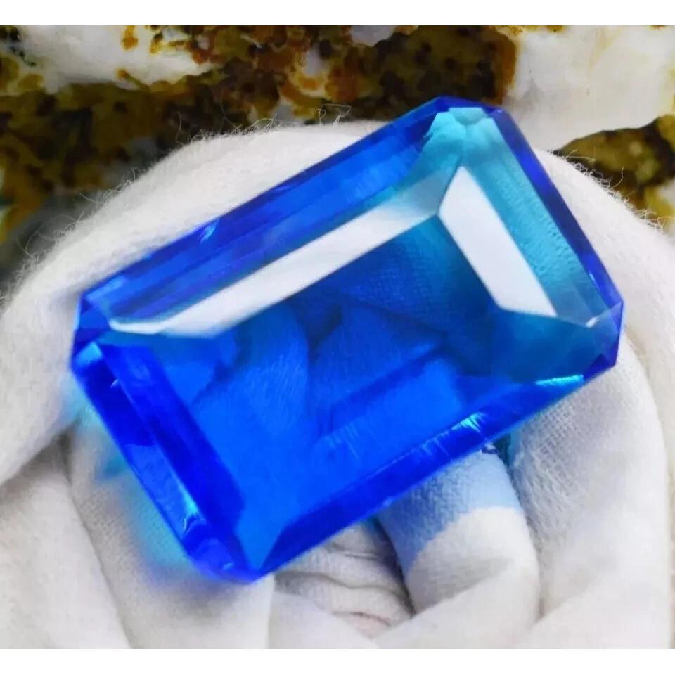 Beautiful Topaz Sky Blue Brazilian Natural Emerald Cut 148-150 Ct Gemstone