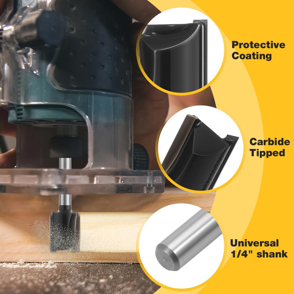 6 Stück 6mm-19mm Durchmesser 6mm Schaft Nutfräser Wolframkarbid Doppelnuten Fräser Holzfräser Für Holzbearbeitungswerkzeug