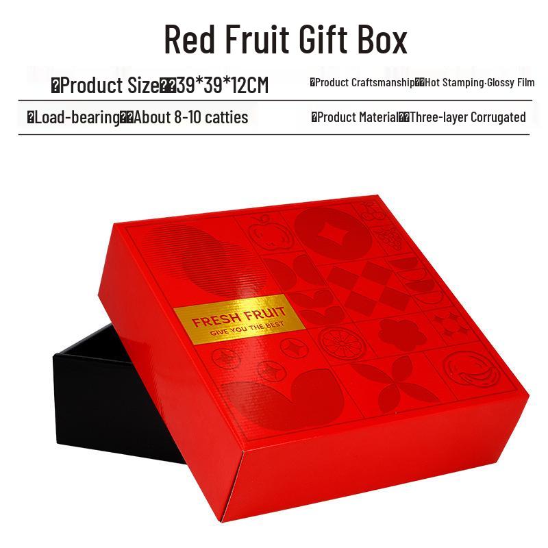 Ins Style Transparent Fruit & Flower Gift Box, 10 Jin Capacity, Leather Mixed Gift Box