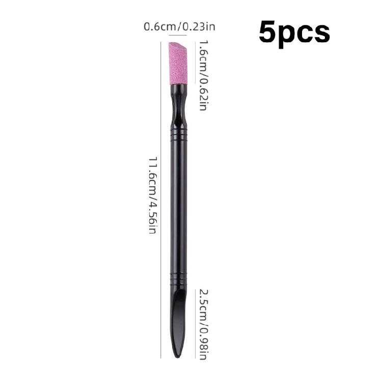 5 Pcs Cuticle File Stone Nail File Stone Cuticle Pusher Nail Art Polishing Pen Nail Grinding Pen