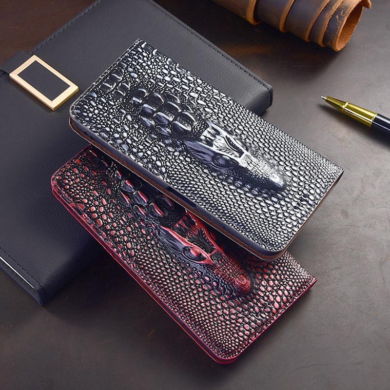 3D Dragon Head Genuine Leather Magnetic Flip Phone Case For Realme GT7 GT7T GT 7 7T Pro Neo7 Neo7X SE Turbo Wallet Cover