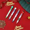 10Pcs Christmas Multicolored Pen 6 Color-in-1 Writing Pens Retractable Colored Ballpoint Pen for Color Coding Journaling