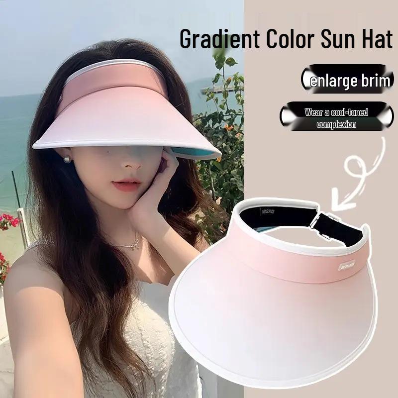 Gradient UV Protection Sun Hat with Large Brim for Cycling