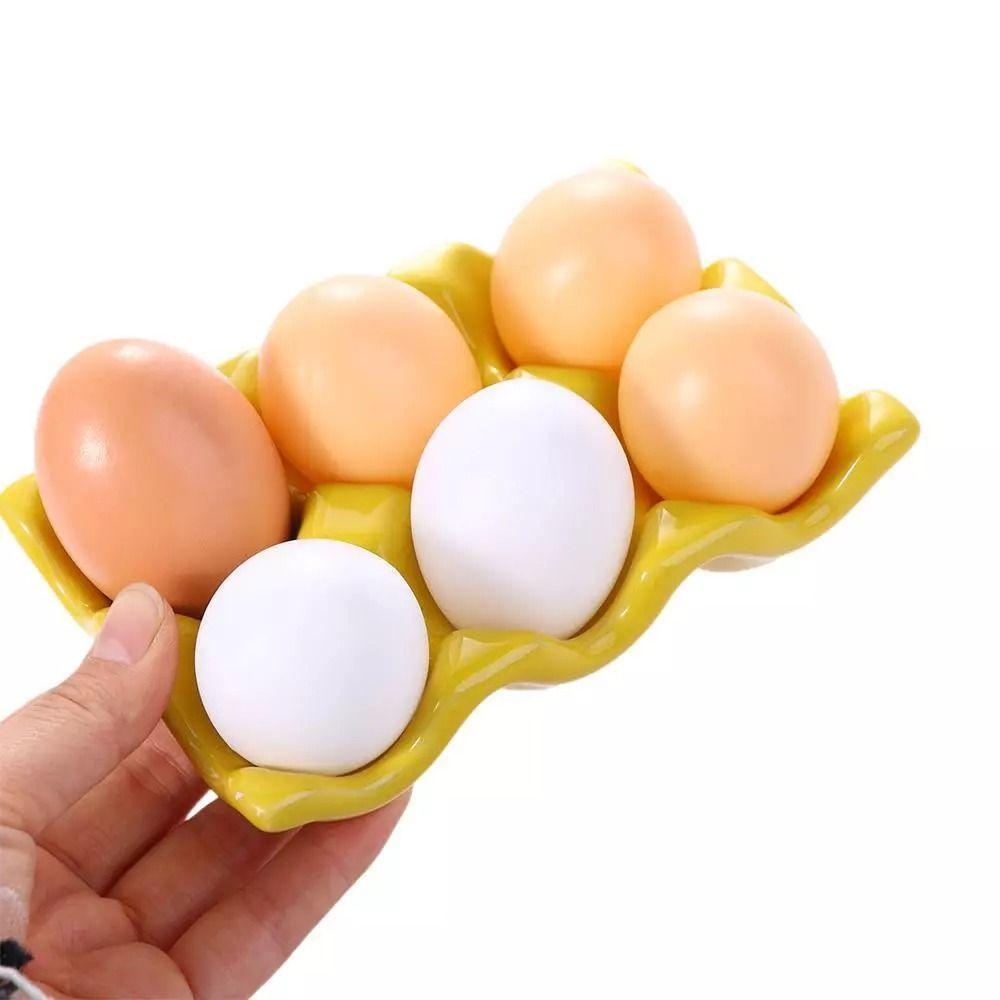 Anti-Slip Egg Box Ceramic Egg Storage Box Durable Eggs Case