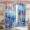 2D Flat Printing 2pcs Curtains Blue Lotus Fairy Dreamscape Digital Printed Polyester Drapes Seasonal Party & Holiday Decor