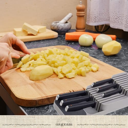 Ozgram Plastic Knife Stand, Kitchen Storage, Holds 9 Knives