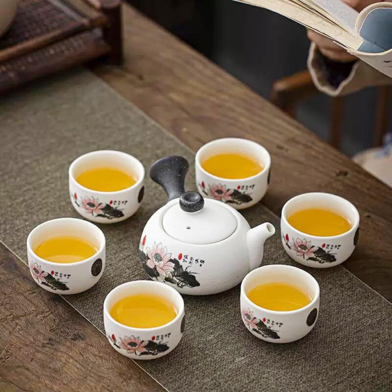 Zhishi Snowflake Glaze Side-Handle Gongfu Tea Set