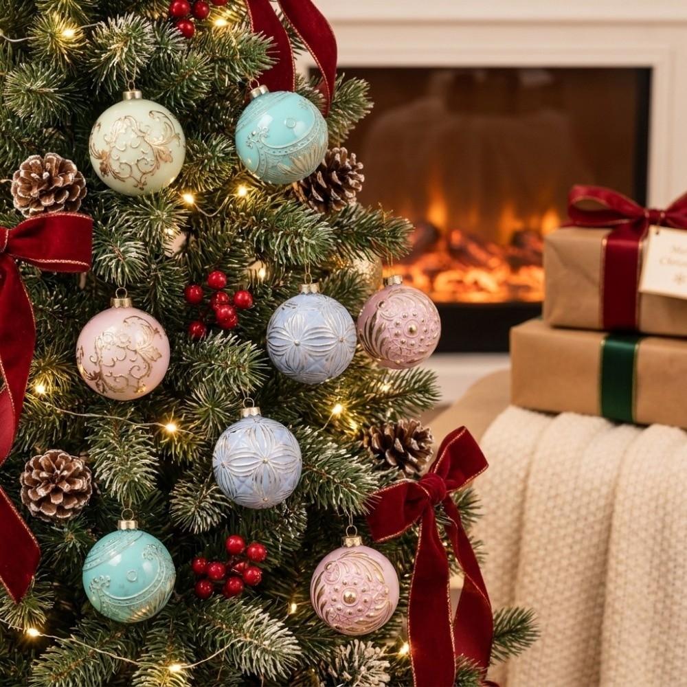 12 pcs 8cm Christmas Decoration Pendant Festival Atmosphere Xmas Tree Hanging Pendants Xmas Tree
