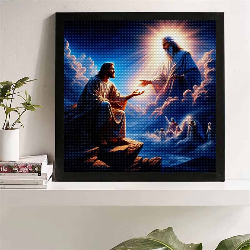 

Новинка 5D DIY Живопис Діамантами Повний Коло Релігійний Вишивка Хрестиком Домашній Декор Подарунок 20x20cm