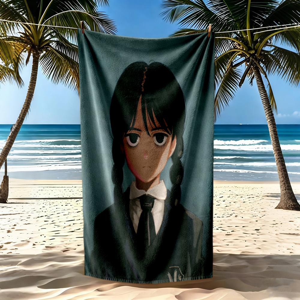 Wednesday Fantasy Night Beach Towel Soft Durable Quick-Dry Comfortable Lightweight Portable for Swimming,Beach,Camping, Travel, Beach Accessories,Gym