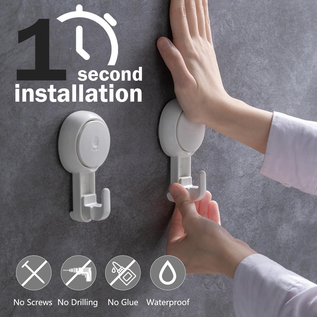 TAILI Saugknapfhaken 4 Stück Schwerlast Handtuchhalter Einfach zu installieren Duschhänger für Badezimmer Küche Hotel Keine Bohrhaken