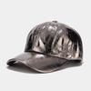 European and American Ins Pleated PU Baseball Cap Men's and Women's Street Trend Colorful Laser Cap Stage Hip Hop Hip Hop Cap